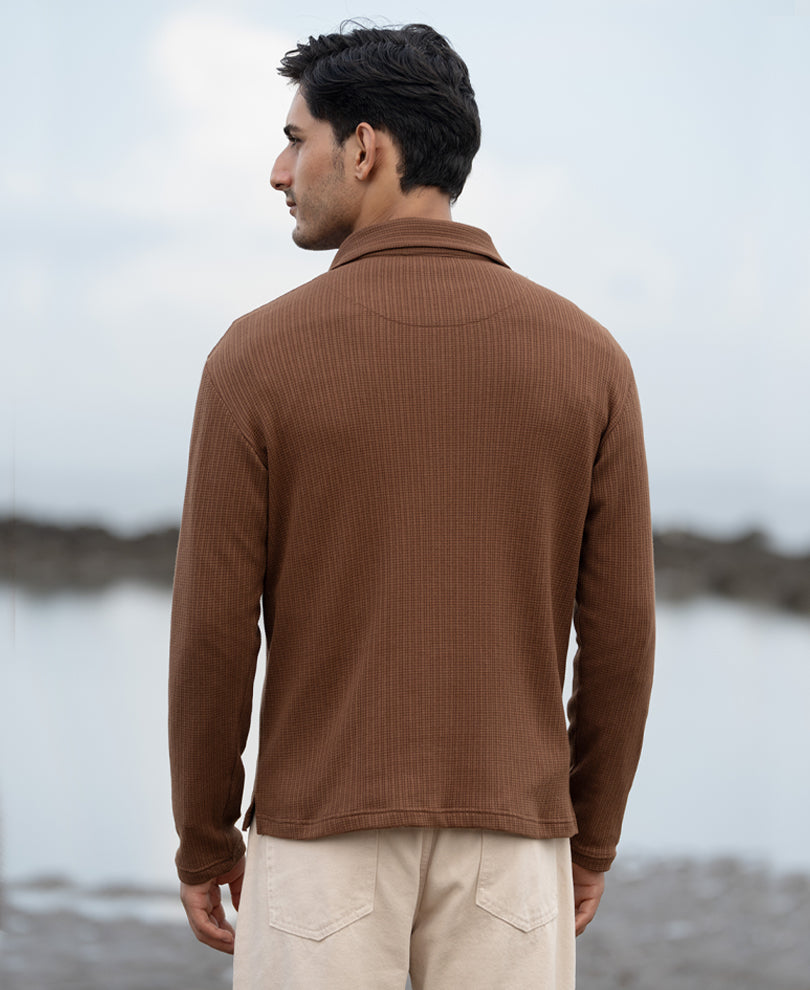 Espresso Brown Structured Polo T-Shirt
