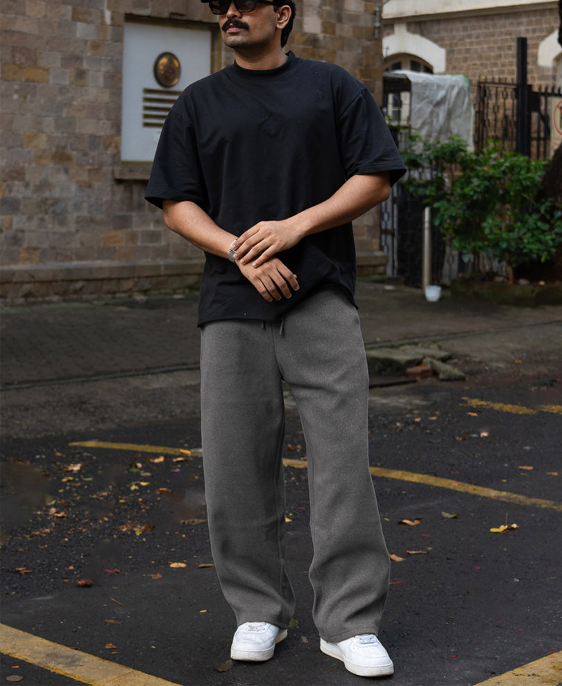 Dark Grey Melange Baggy Trackpant