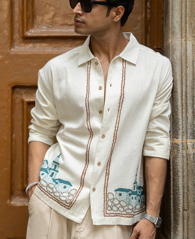 Linen Saint Tropez Print Shirt.
