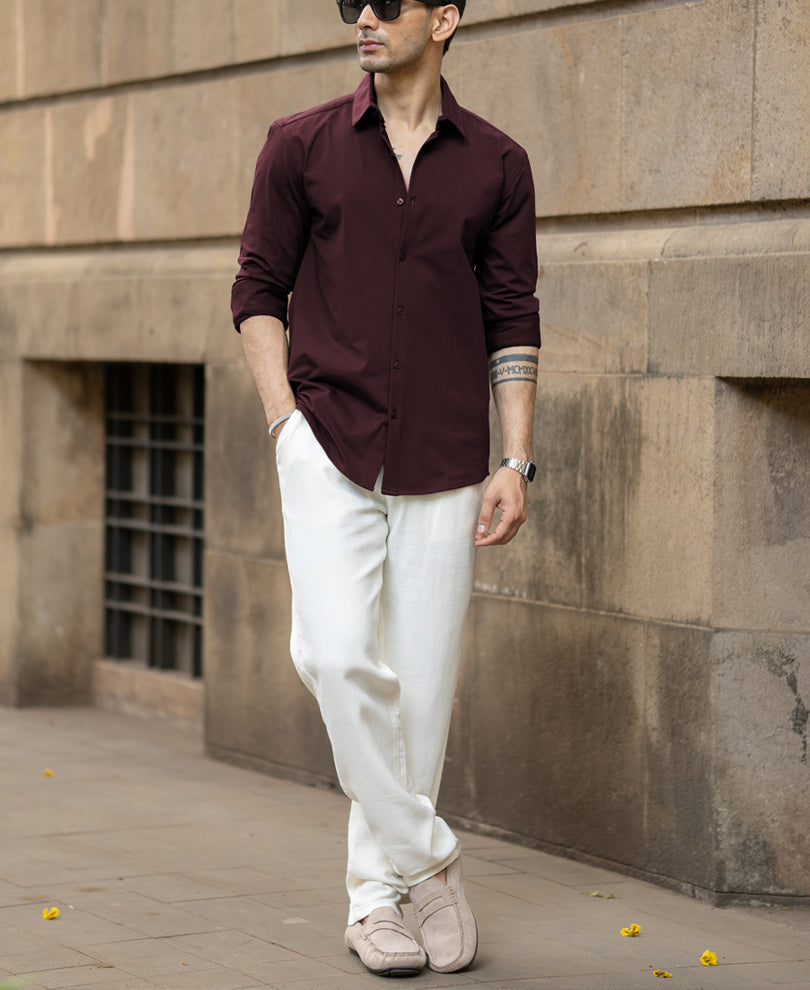 Wine Stretch Shirt.