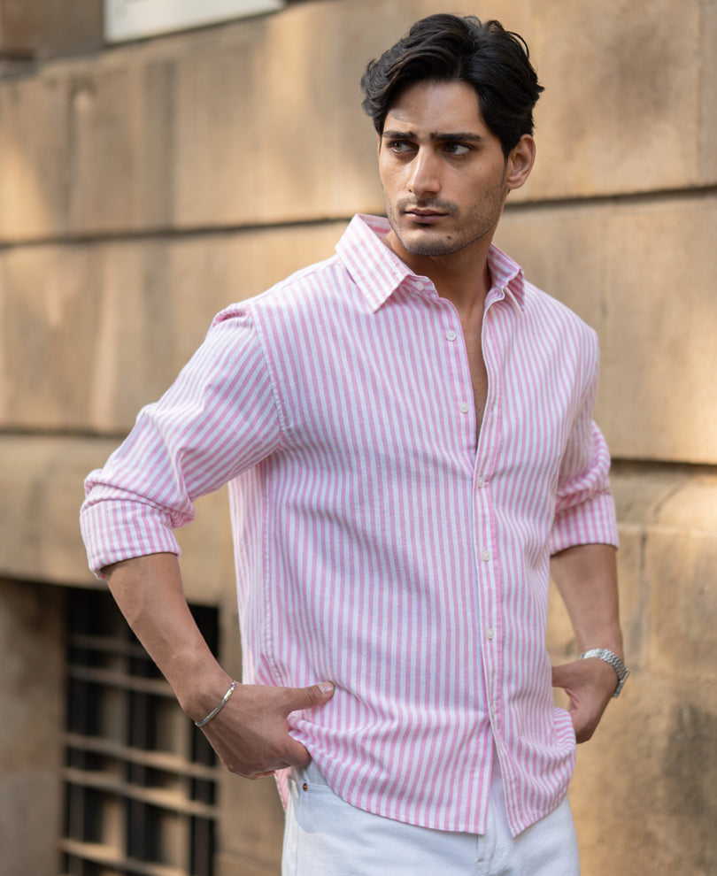Pink Lightweight Stripe Shirt
