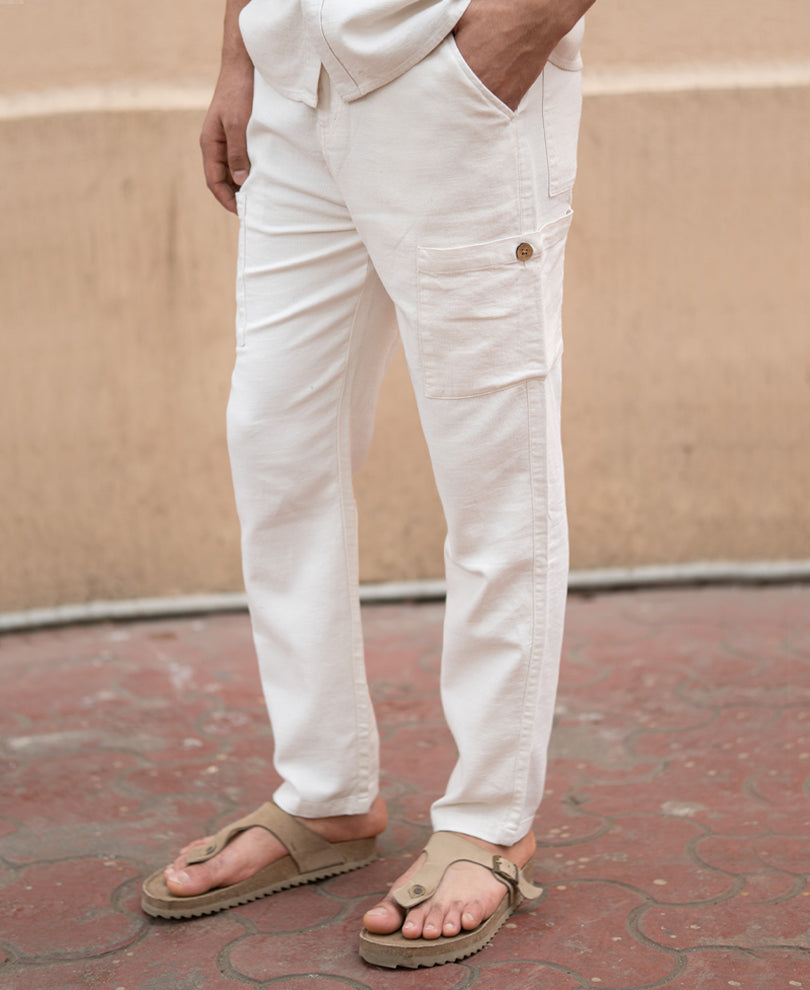 Beige Linen Structured Co-Ord Set