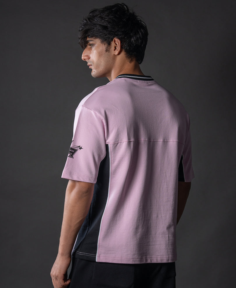 Light Pink Panelled Sport T-Shirt.