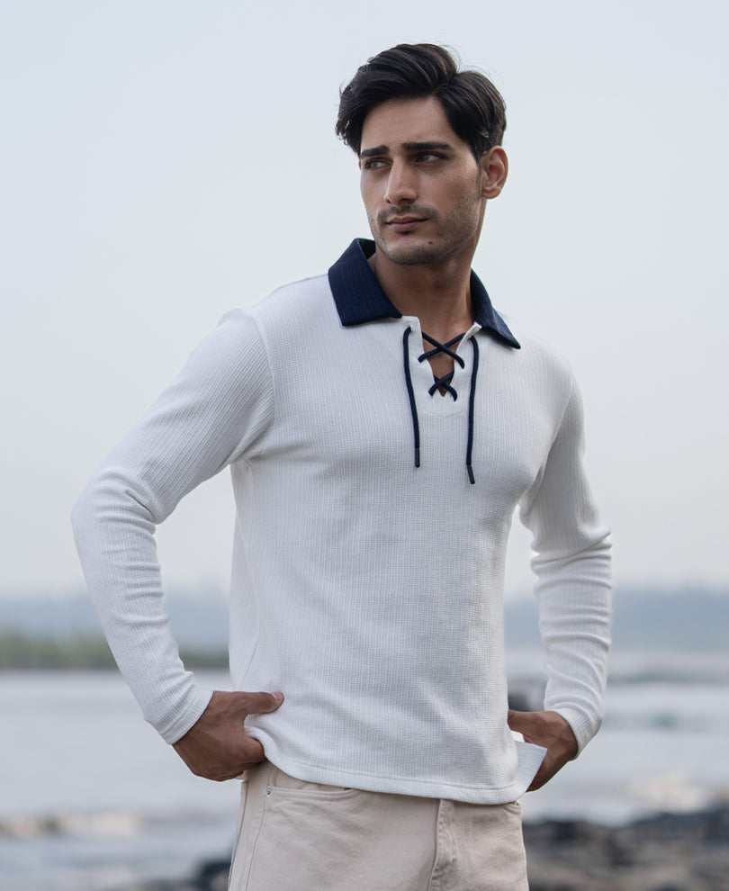 Off-White Drawstring Polo T-Shirt