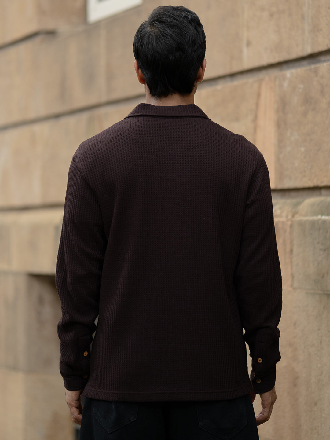 Dark Brown Knit Kurta Shirt