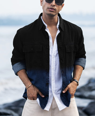 Black Ombre Denim Shirt