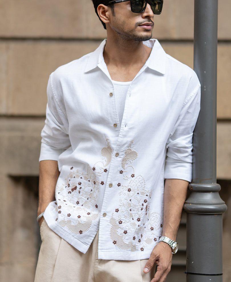 Shirt Oversized Fit Full Sleeve With Collar.