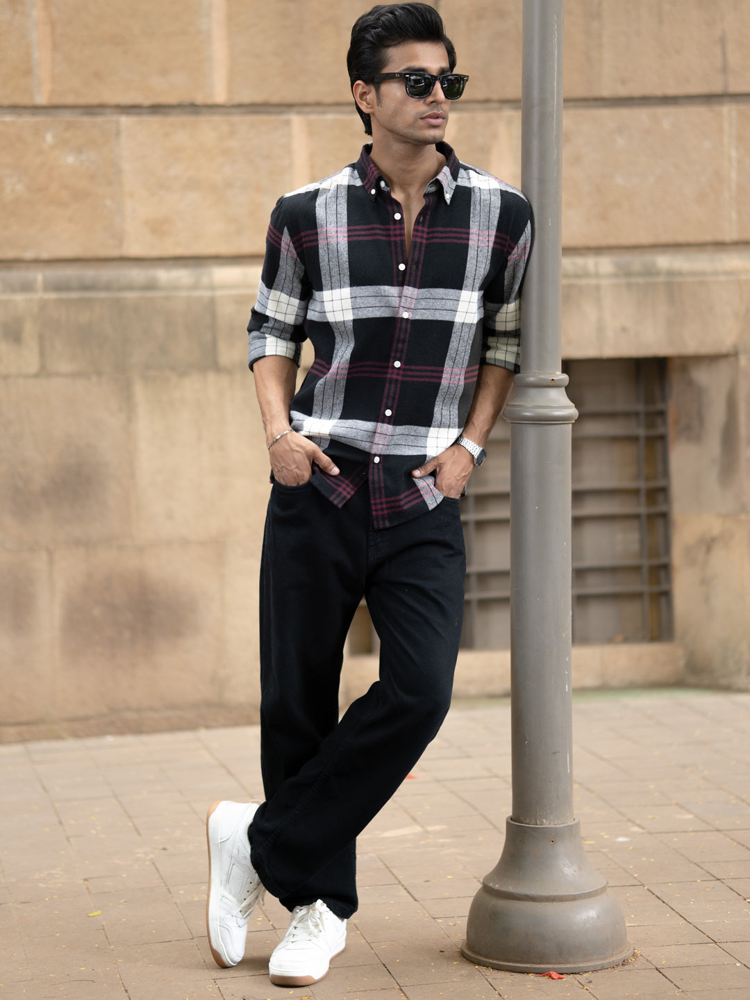 Black Checks Button Down Shirt
