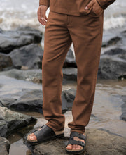 Brown Structured Cotton Trouser