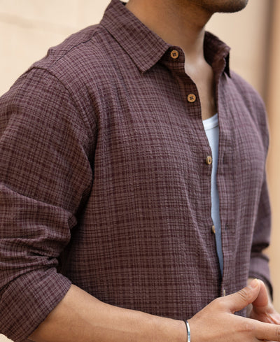 Brown Structured Lightweight Shirt