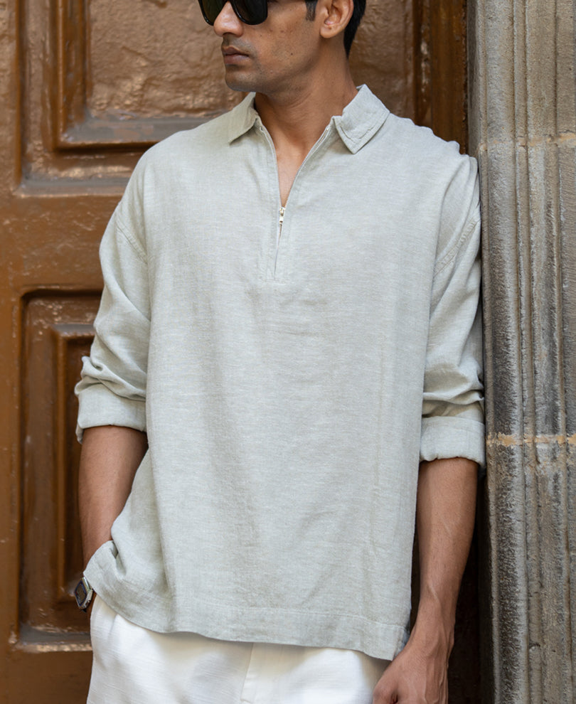 Pista Grey Lightweight Collar Shirt.