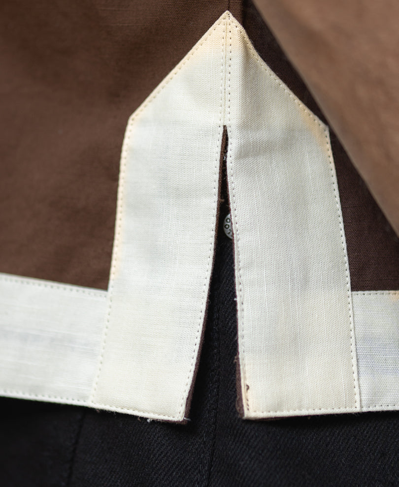 Dark Brown Boxy Fit Zipper Shirt.