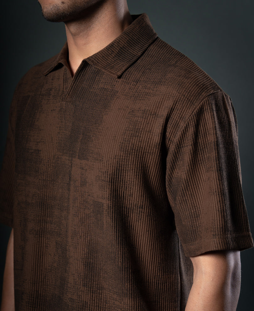 Brown Grunge Print T-Shirt.