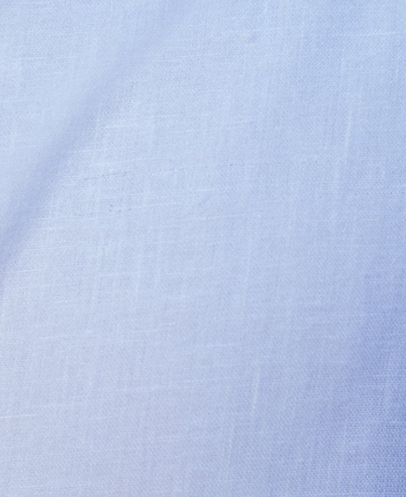 White Linen Blend Zipper Shirt