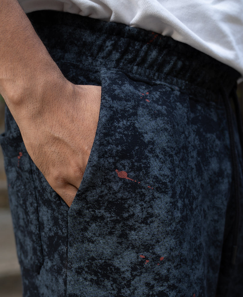 Black Printed Baggy Fit Trackpants.