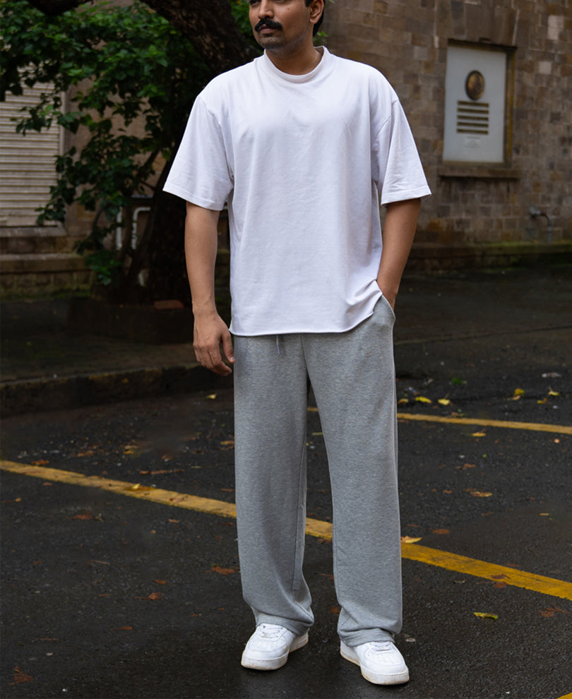 Grey Melange Baggy Trackpant