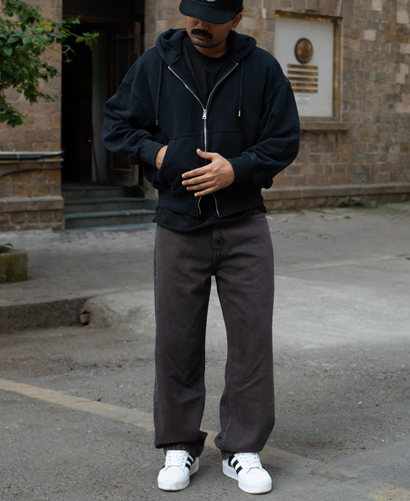 Charcoal Washed Baggy Jeans