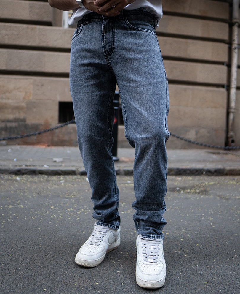 Grey Basic Regular Fit Denim Jeans