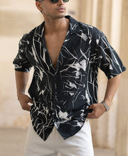 Black Abstract Flowy Shirt