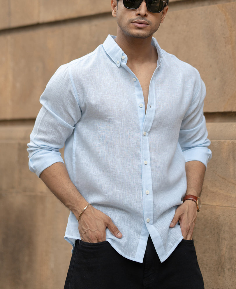 Sky Blue Linen Shirt