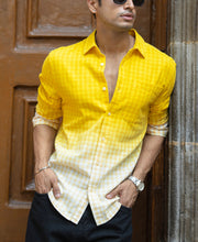 Yellow Ombre Checks Shirt