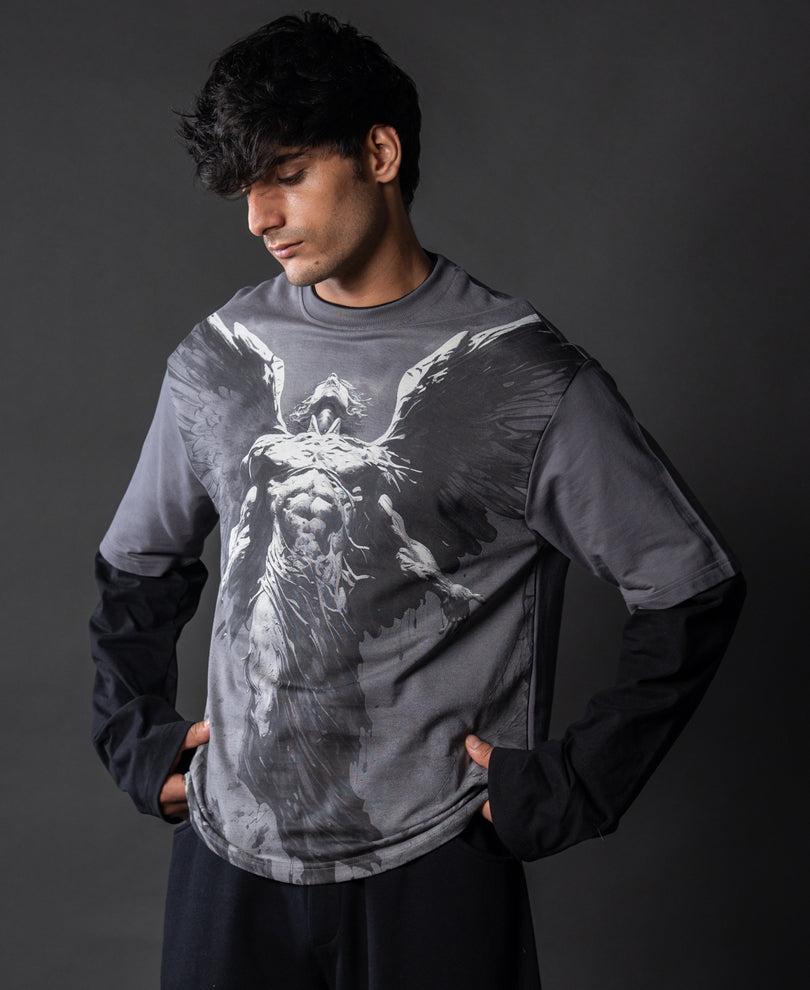 Grey Angel Grunge T-Shirt