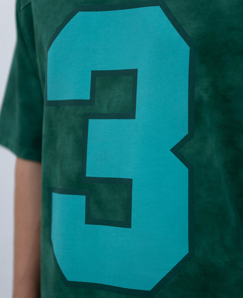 Dark Green Washed Graphic T-Shirt.
