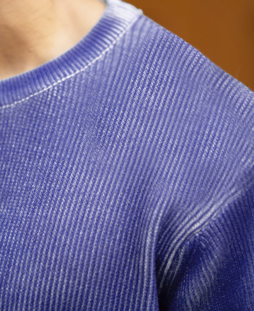 Blue Sprayed Knit T-Shirt