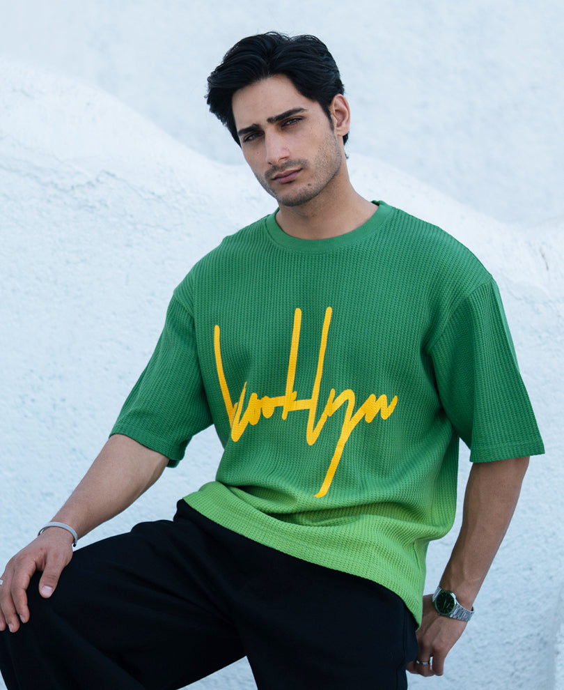 Green Structured Ombre T-Shirt.