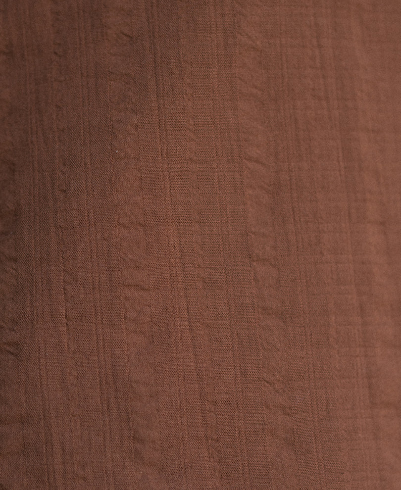 Brown Plain Structure Shirt.