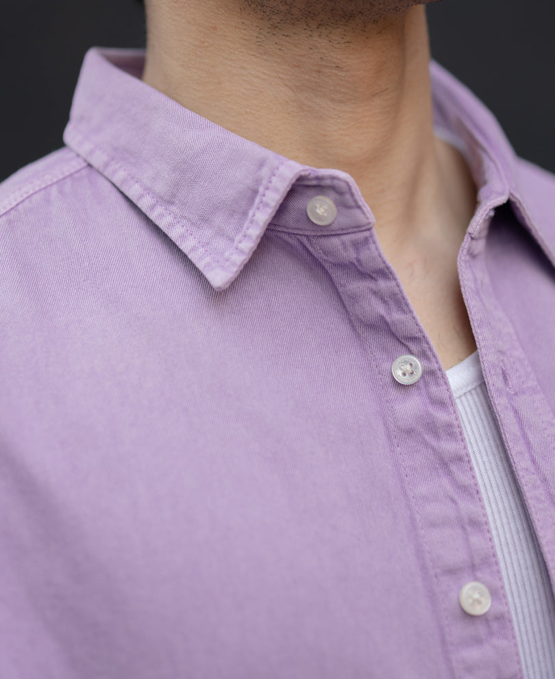 Lavender Overdyed Structured Shirt.