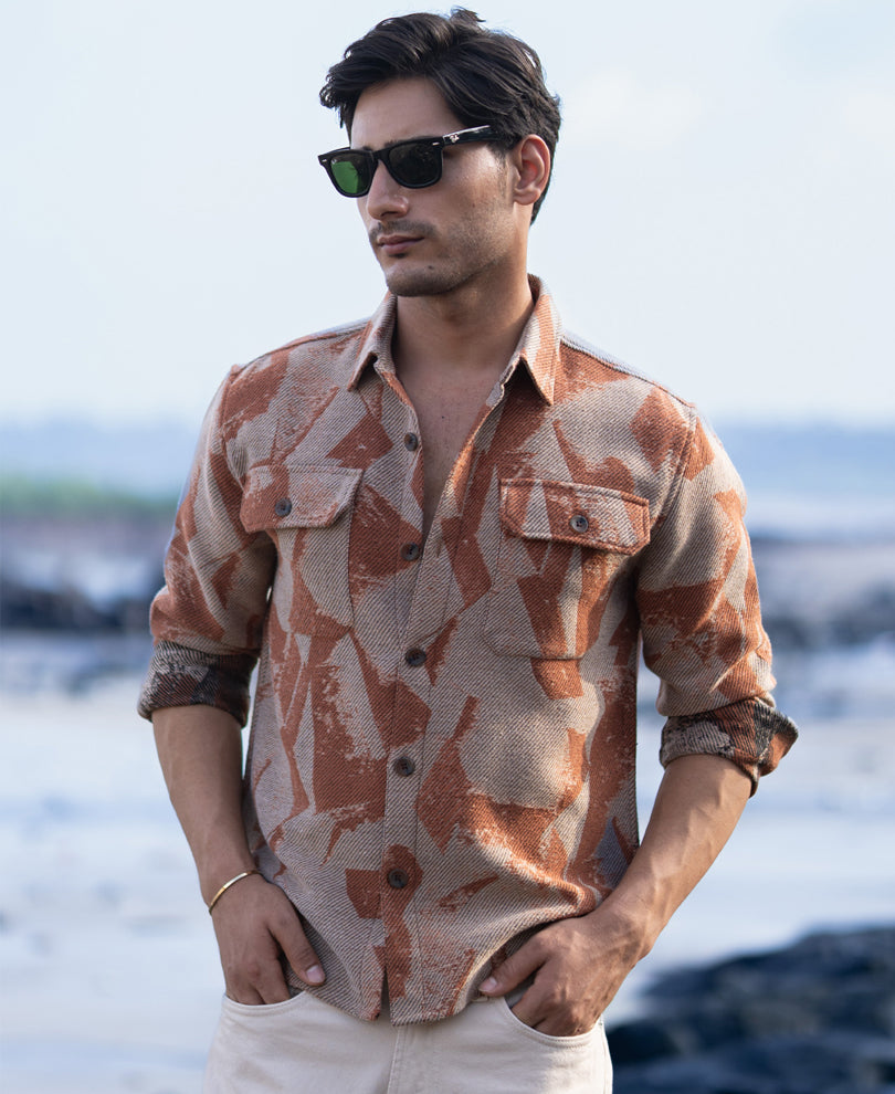 Ochre Jacquard Overshirt