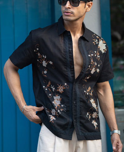 Black Embroidered Shirt