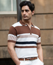 Multi Color Stripe Knit T-Shirt