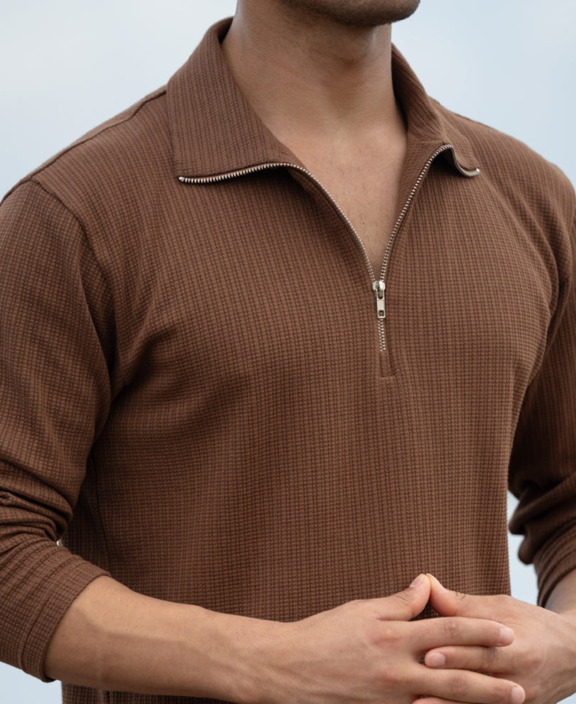 Espresso Brown Structured Polo T-Shirt