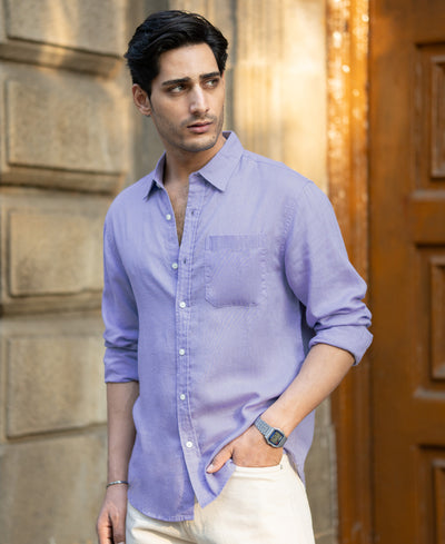 Lavender Linen Blend Shirt