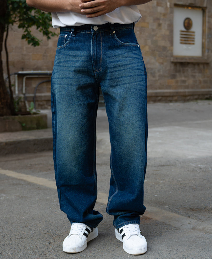 Dark Blue Tinted Baggy Jeans