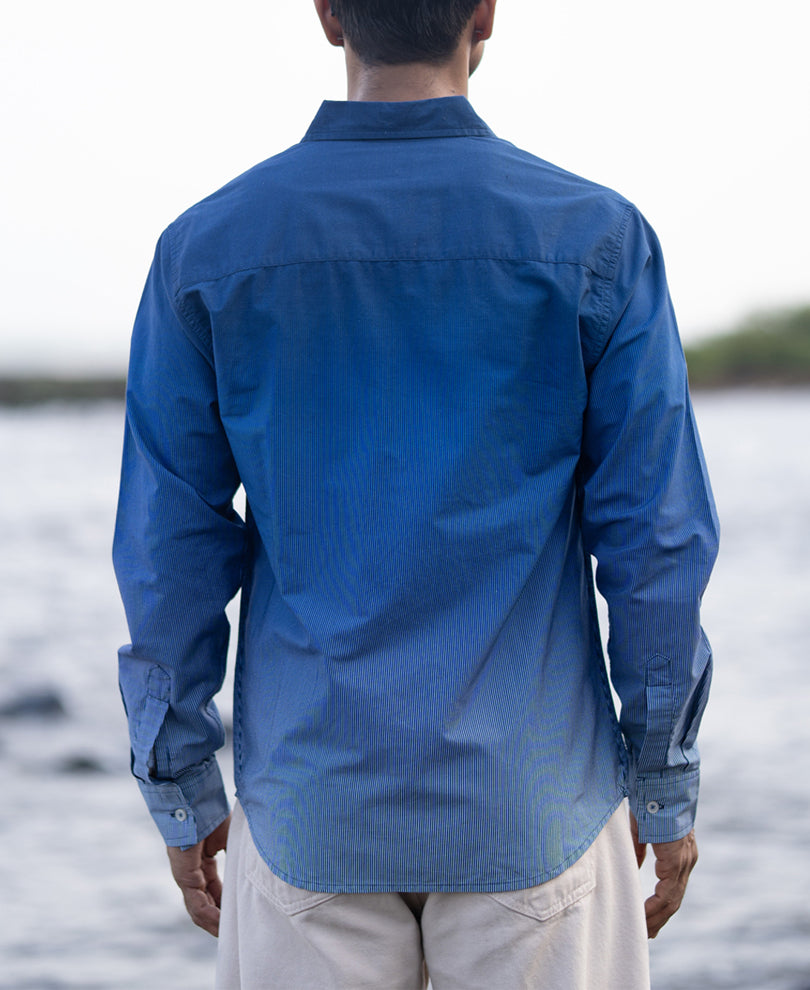 Dark Blue Ombre Stripe Shirt