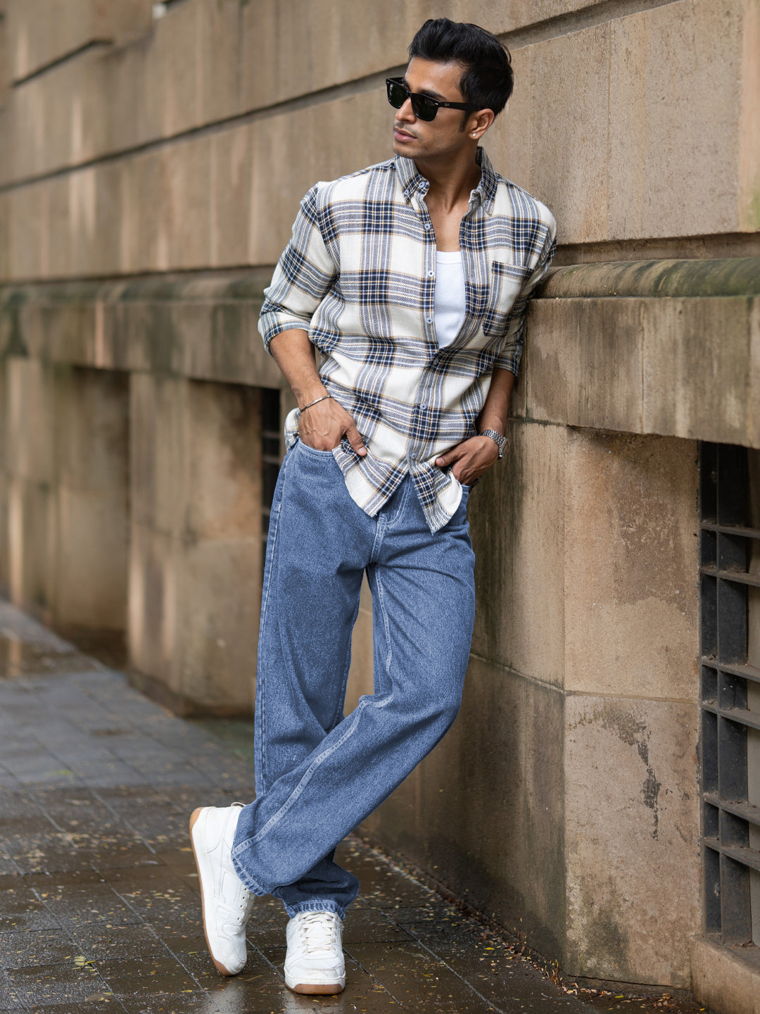 Multicolour Structured Checks Button Down Shirt