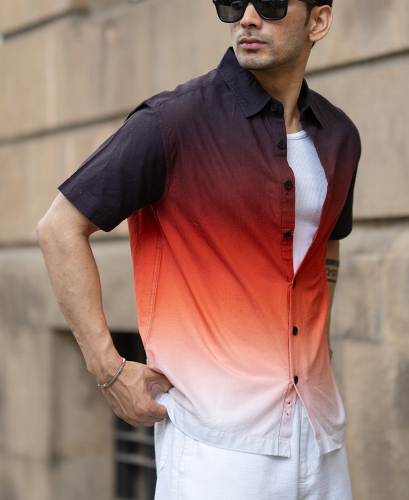 Dark Brick Ombre Shirt.