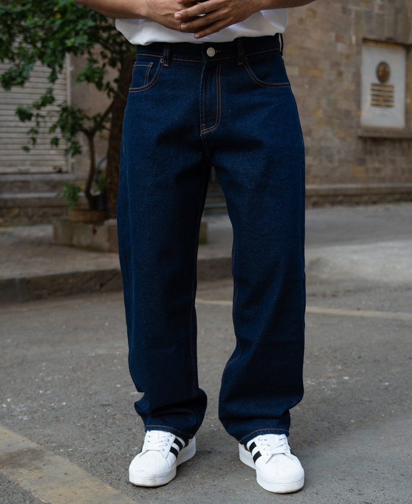 Raw Indigo Baggy Jeans.