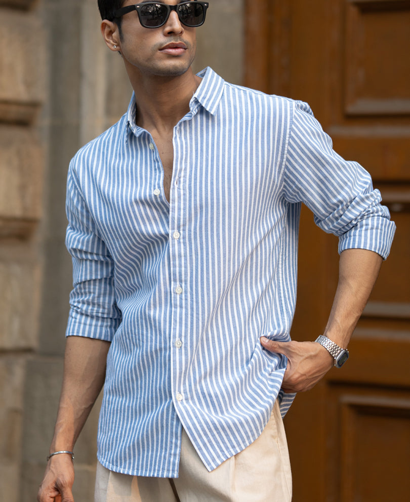 Blue Oxford Stripe Shirt