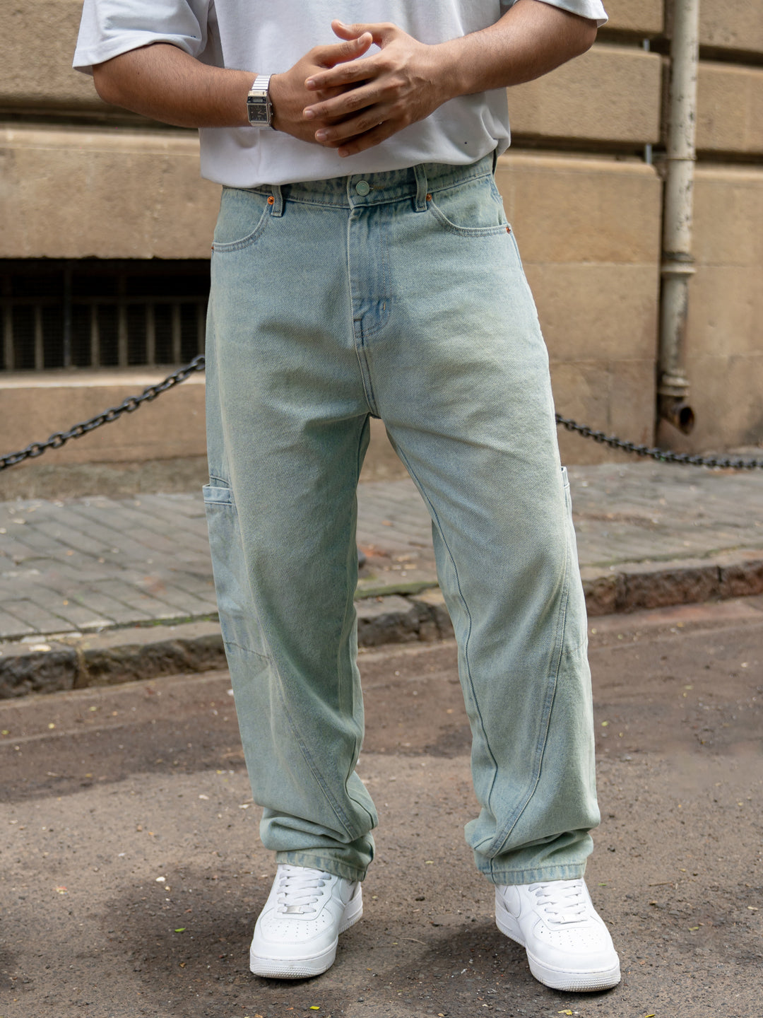 Light Blue Panneled Jeans