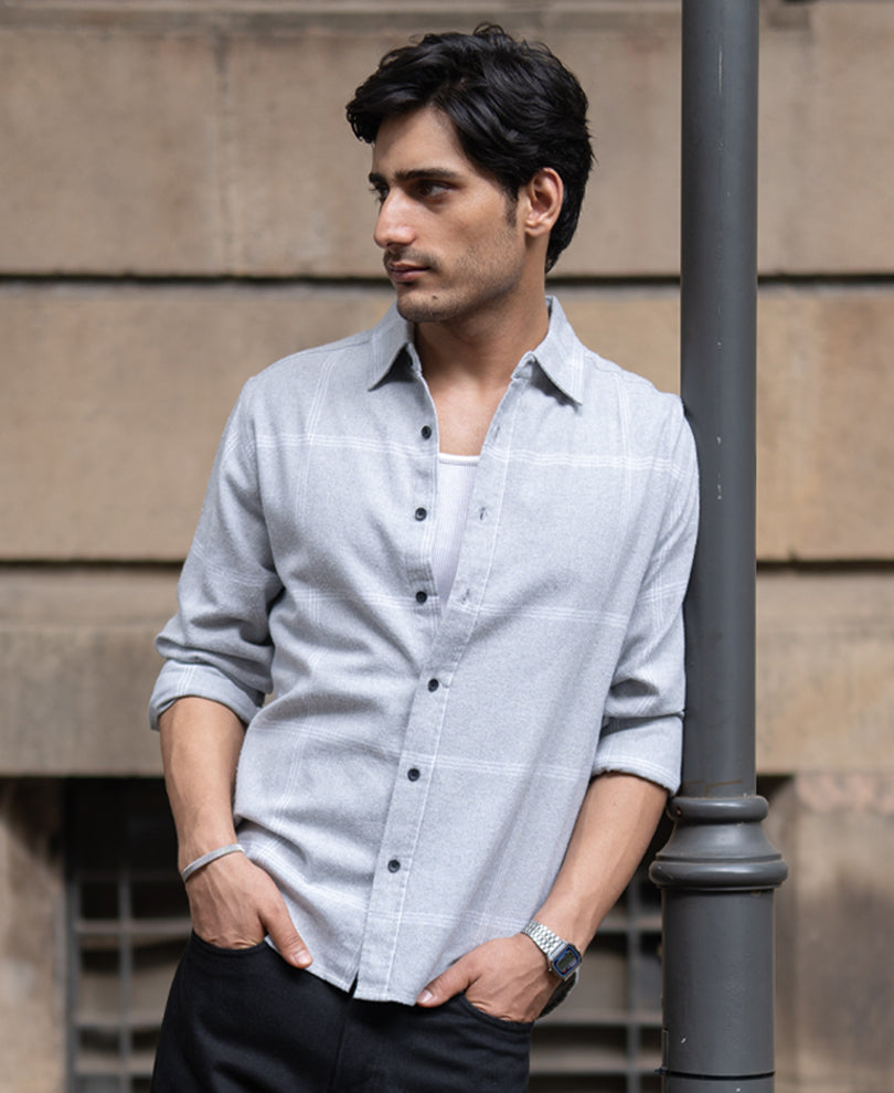 Grey Checks Shirt.