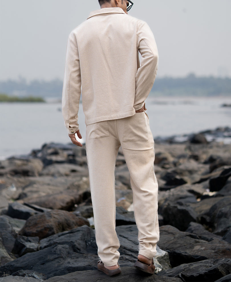 Beige Structured Cord Set