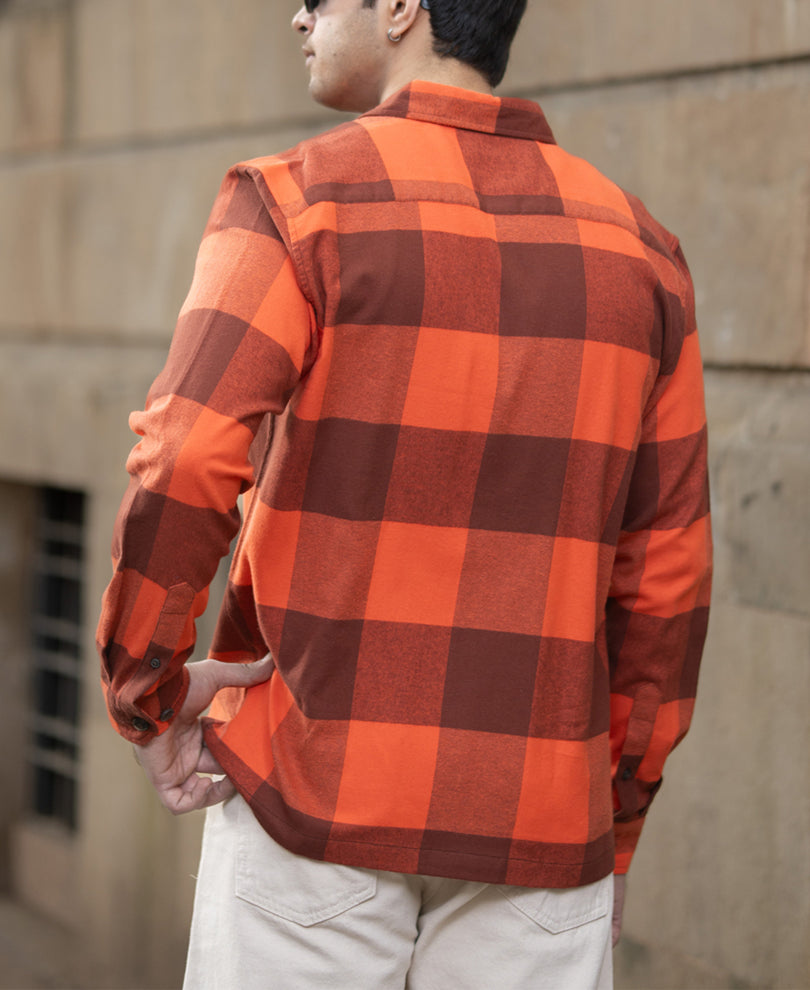 Rust Orange Checks Shirt