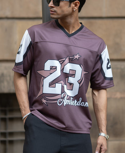 Brown Printed Jersey T-Shirt