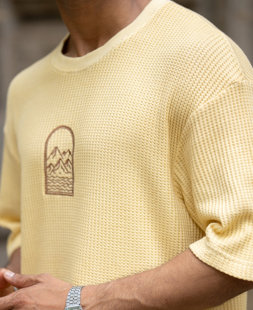 Yellow Structured Ombre T-Shirt.
