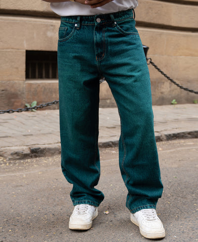 Blue Tinted Baggy Fit Jeans