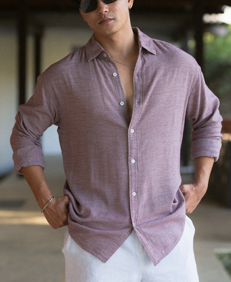 Dark Onion Linen Blend Shirt